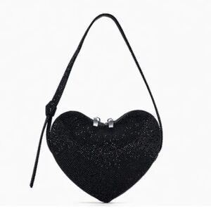 ZARA LIMITED EDITION RHINESTONE HEART SHOULDER BAG